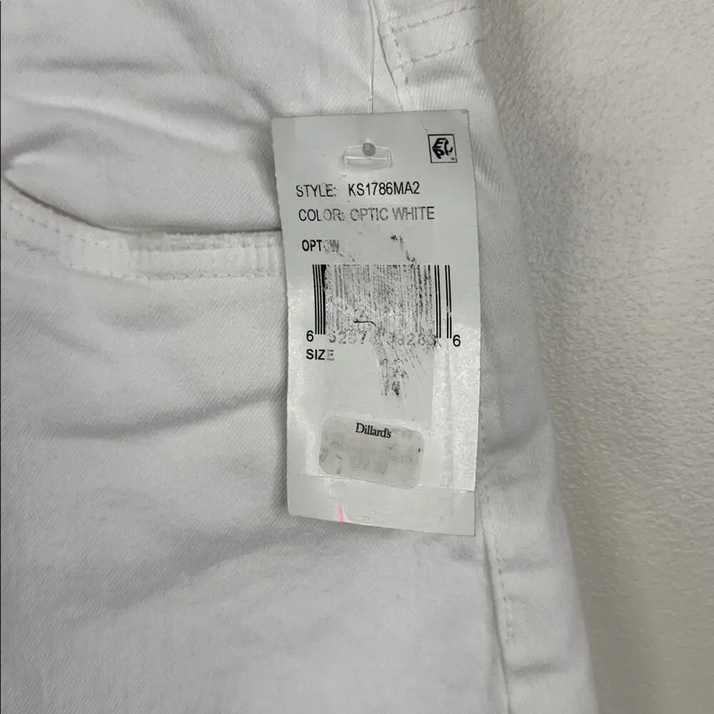 Kut from the Kloth Jane High Rise White Jean Shorts Size 12 NWT Stretch Denim